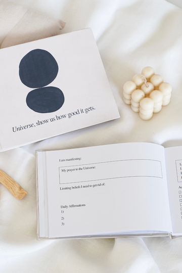 Manifestation Workbook | Visualize & Manifest | Postivity & Gratitude | Gifting | White